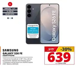 Comet Samsung Galaxy S26 FE Smartphone offerta