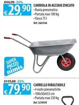 Ecobrico Carriola in acciaio zincato offerta