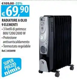 Ecobrico Radiatore a olio 9 elementi offerta