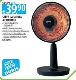 Ecobrico Stufa parabola a carbonio ZEPHIR offerta