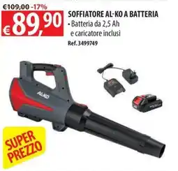 Ecobrico Soffiatore Al-Ko a batteria offerta