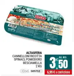 Centro Cash Altasfera cannelloni ricotta spinaci pomodoro besciamella offerta