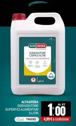 Centro Cash AltaSfera sgrassatore superfici alimentari offerta