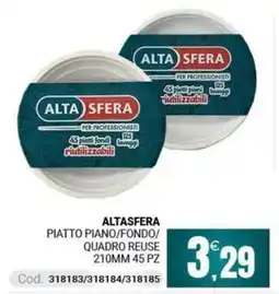 Centro Cash Alta Sfera piatto piano/fondo/quadro reuse offerta