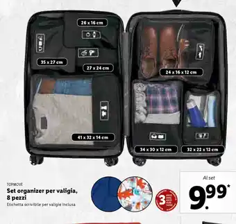 Lidl TOPMOVE Set organizer per valigia, 8 pezzi offerta