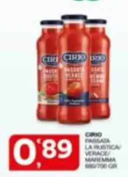 Quick Sisa Passata verace Cirio offerta