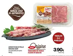 Superconti Arrosticini di pollo Origine Coop con pancetta di suino offerta