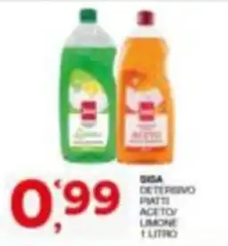 Quick Sisa Sisa detersivo piatti aceto/limone offerta