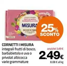 Superconti Cornetti i misura integrali frutti di bosco, barbabietola e uva o privolat albicocca offerta