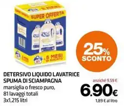 Superconti Detersivo liquido lavatrice spuma di sciampagna offerta