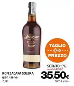 Superconti Ron Zacapa Solera gran riserva offerta
