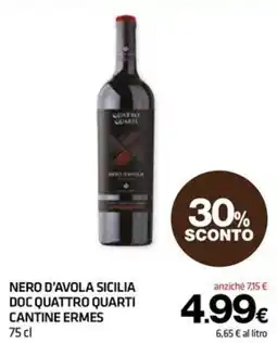 Superconti Nero d'Avola Sicilia DOC Quattro Quarti Cantine Ermes offerta