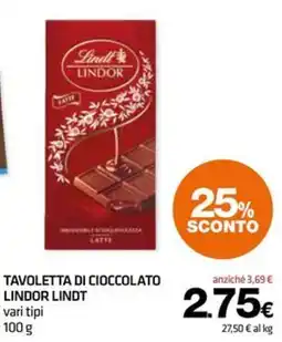 Superconti Tavoletta di cioccolato Lindor Lindt offerta