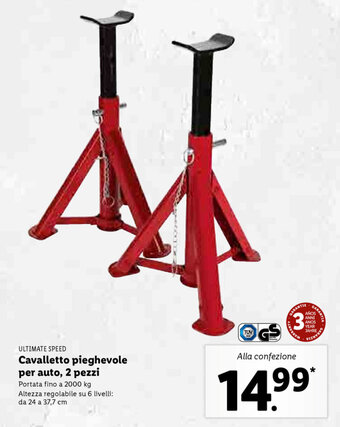 Lidl ULTIMATE SPEED Cavalletto pieghevole per auto, 2 pezzi offerta