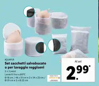 Lidl AGUAPUR Set sacchetti salvabucato o per lavaggio reggiseni offerta