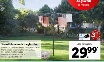 Lidl AQUAPUR Stendibiancheria da giardino offerta