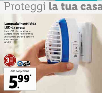 Lidl Lampada insetticida LED da presa offerta
