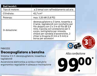 Lidl PARKSIDE Decespugliatore a benzina offerta