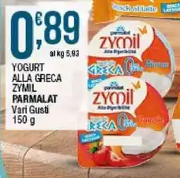 Sidis Yogurt alla greca Zymil Parmalat offerta
