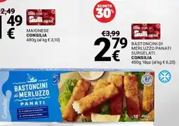 Supermercati Gulliver Bastoncini di merluzzo panati surgelati Consilia offerta