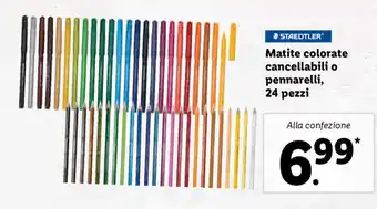 Lidl STAEDTLER Matite colorate cancellabili o pennarelli, 24 pezzi offerta