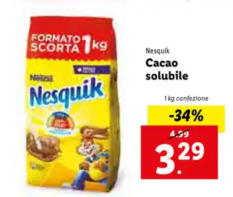 Lidl Nesquik Cacao solubile offerta