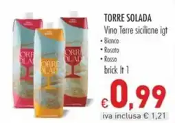 Cash & Carry Grossy Torre Solada Vino Terre siciliane igt offerta