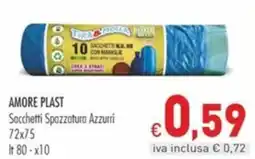 Cash & Carry Grossy Amore Plast Sacchetti Spazzatura Azzurri offerta