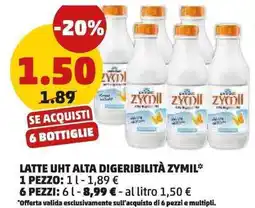 PENNY Latte UHT alta digeribilità Zymil offerta