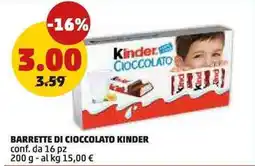 PENNY Barrette di cioccolato Kinder offerta