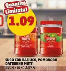 PENNY Sugo con basilico, pomodoro datterino Mutti offerta