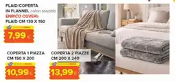 Oasi Plaid/Coperta in flannel colori assortiti Enrico Coveri offerta