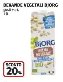 Ipercoop Bjorg bevande vegetali avena integrale bio offerta