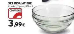 Ipercoop Set insalatiere in vetro offerta