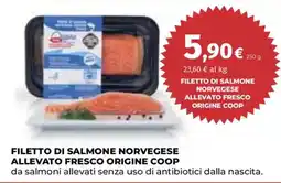 Ipercoop Filetto di salmone norvegese allevato fresco origine Coop offerta