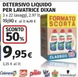 Ipercoop Detersivo liquido per lavatrice Dixan offerta