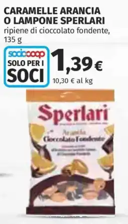 Ipercoop Caramelle arancia o lampone Sperlari offerta