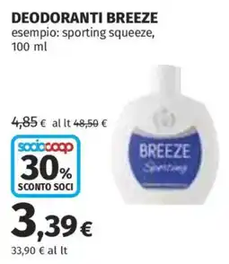 Ipercoop Deodoranti Breeze offerta