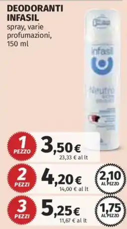 Ipercoop Deodoranti Infasil offerta