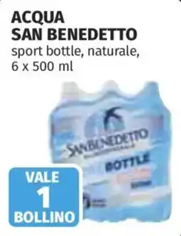 Ipercoop Acqua San Benedetto sport bottle naturale offerta
