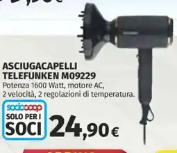 Ipercoop Asciugacapelli Telefunken offerta