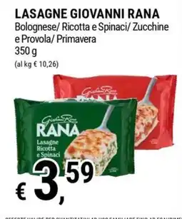 Tre Valli Supermercato Lasagne Giovanni Rana offerta