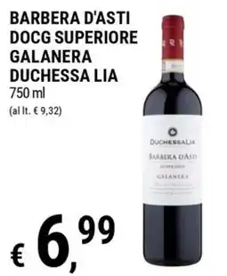 Tre Valli Supermercato Duchessa Lia Barbera d'Asti Superiore Galanera offerta