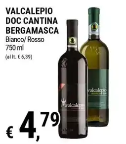 Tre Valli Supermercato Valcalepio DOC Cantina Bergamasca offerta