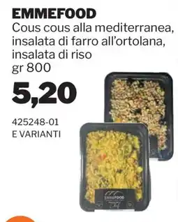 GrosMarket EmmeFood cous cous alla mediterranea insalata di farro all'ortolana insalata di riso offerta