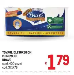 Metro Tovaglioli monovelvo Bravo offerta