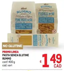 Metro Pasta senza glutine Rummo offerta