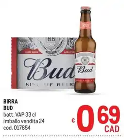 Metro Birra Bud offerta