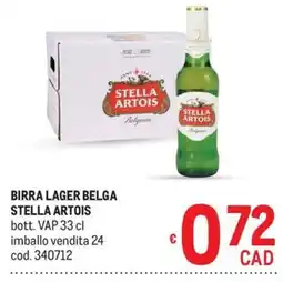 Metro Birra lager belga Stella Artois offerta