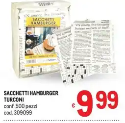 Metro Sacchetti hamburger Turconi offerta